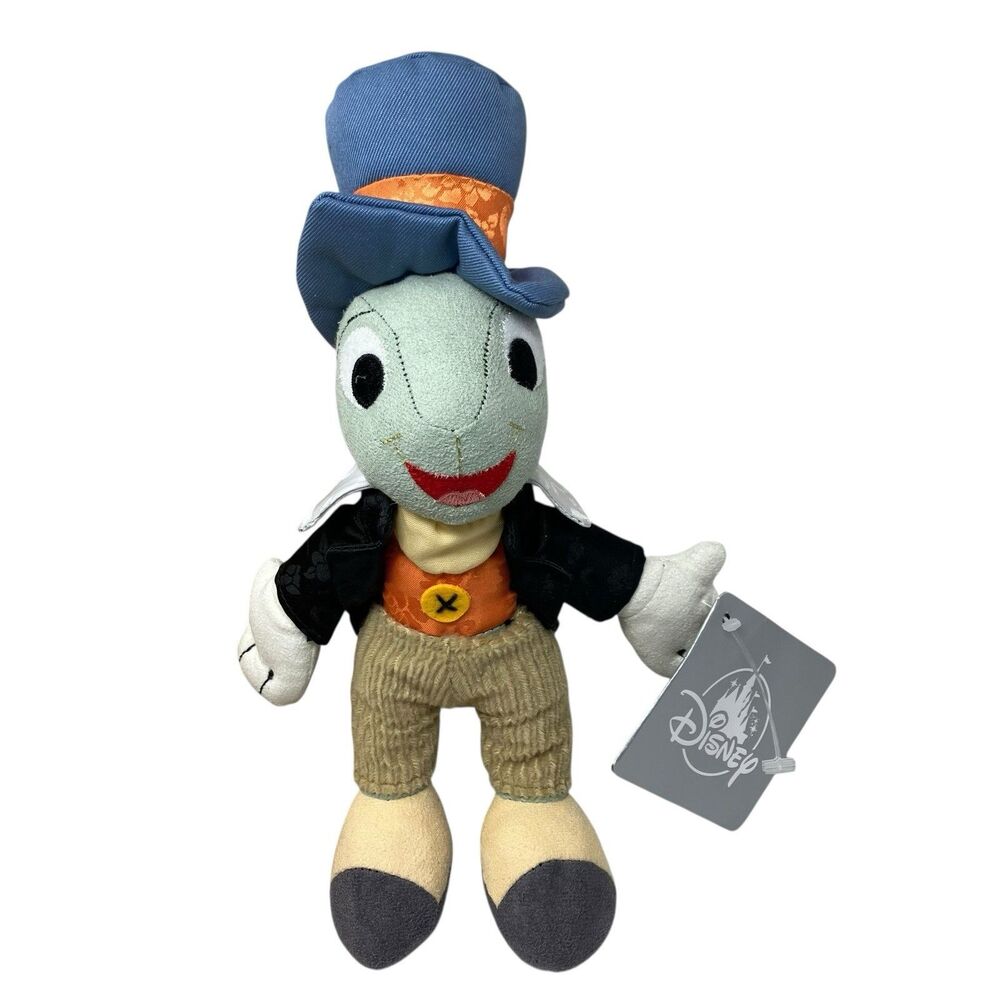 Disney Parks Jiminy Cricket Plush 10” Pinocchio Movie Cricket Cartoon Stuffed‎